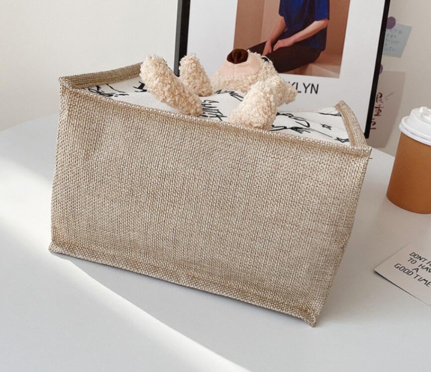 Stylish canvas tote bag for women, perfect as a gift or interior accessory. Large capacity, eco-friendly, bear-themed, casual handbag for travel