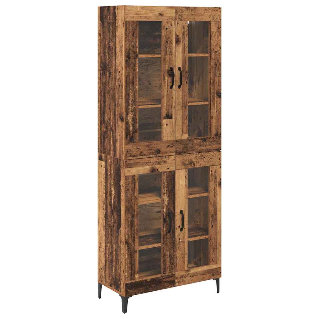 Wall Mounted Highboard Reclaimed Wood Look 27.4 x 13.4 x 70.9 in (L x W x H) Engineered Wood