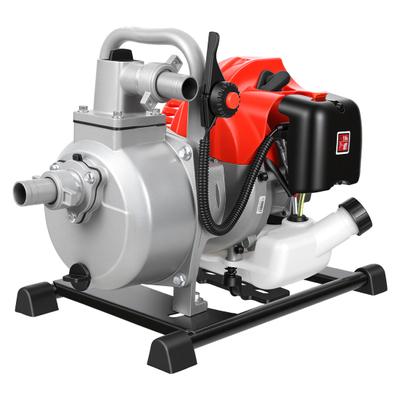 Zweitakt-Wasserpumpe 1 Zoll Semi-Schmutzwasserpumpe Benzinbetrieben 2-Takt Transfer 42,5 ccm Benzinmotor Bewässerung Max. 30 m Förderhöhe 135 L/min Tragbar