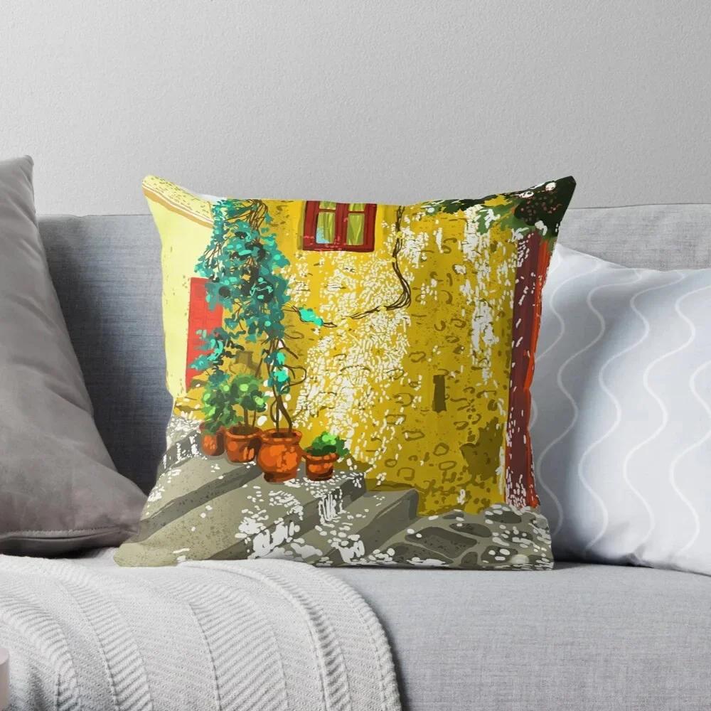 Office Decoration Cushion Cover Cartoon Character Style Life Scene Print Decoration Home Pillow Cover Square