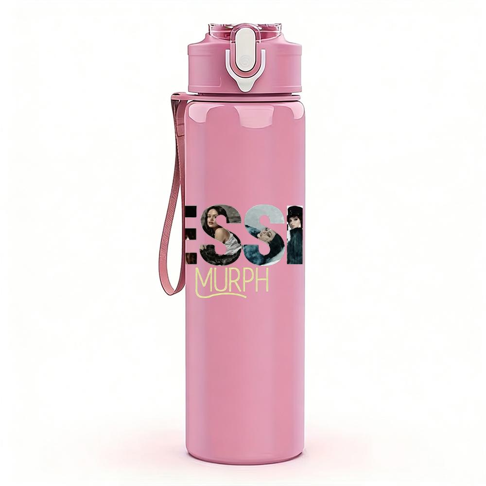 1PC Jessie Retro Female Singer Minimalist Text Print 750ml Portable Sports Water Bottle Leakproof Gym Outdoor Travel Drink Cup