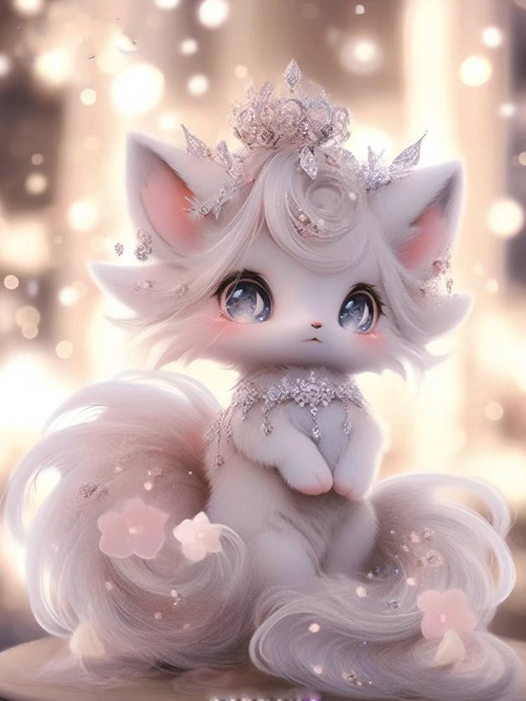 5D Diamond Painting Nine Tailed Little Fox Full Square/Round Diamond Embroidery Set Animal Landscape Mosaic Home Diamond Artist