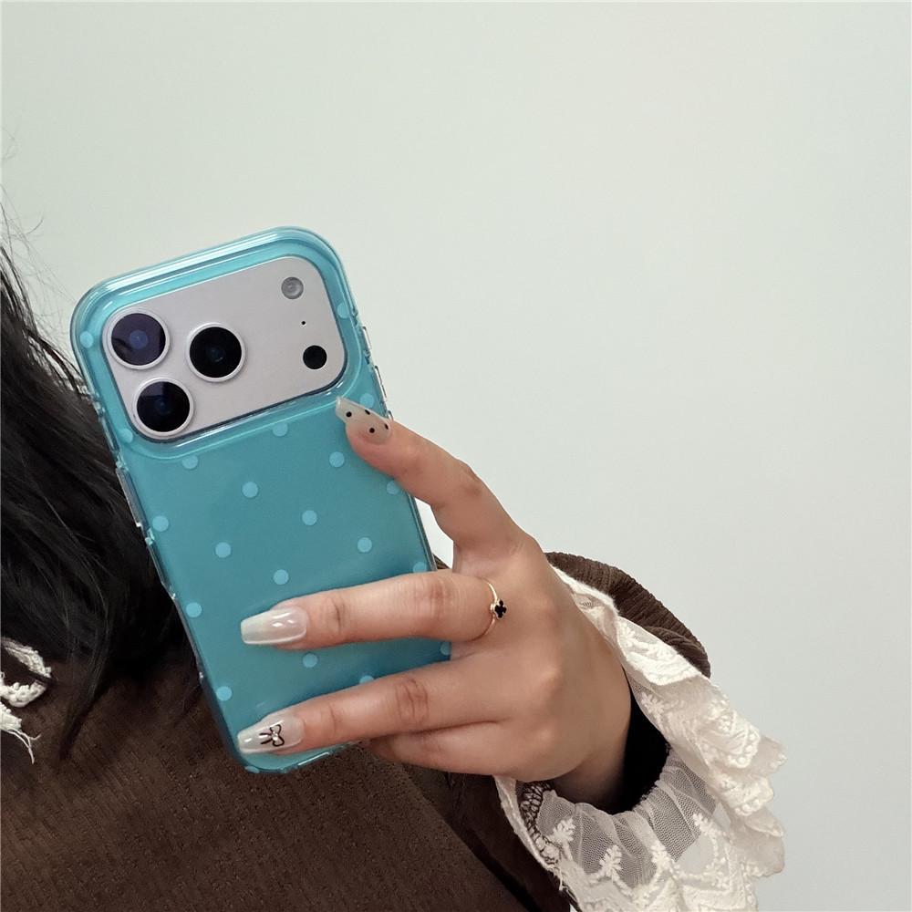 

Emerald Green Polka Dot iPhone Case for iPhone 17/16 Pro Max/15/14/13 - Anti-fall, Sleek Design 17
