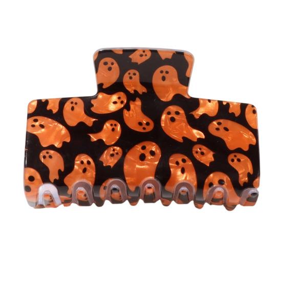 Haarkralle Halloween Geist Spinnenmuster Hinterkopf Haarspange Anti-Rutsch Zähne Starker Halt Haifisch-Haarkralle Vielseitiges Haaraccessoire