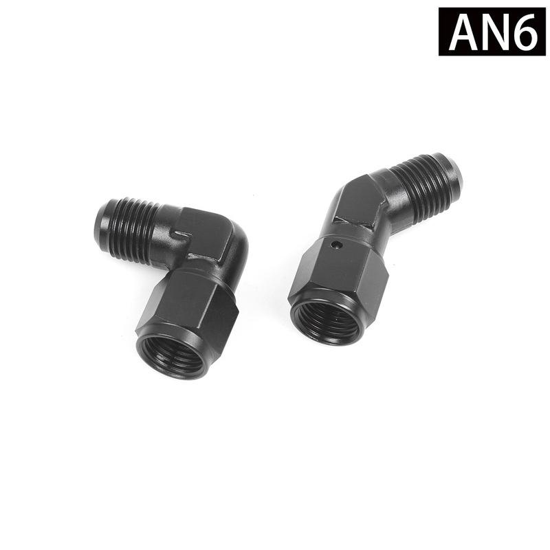 4AN 6AN 8AN 10AN 12AN Flare 90 Degree 45 Degree Fitting Female/Male Union BLACK