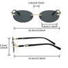 New Rimless Oval Sunglasses Women Men Fashion Sun Glasses Gradient Decor Shades Casual Ultra Light Driving Shades Eyewear