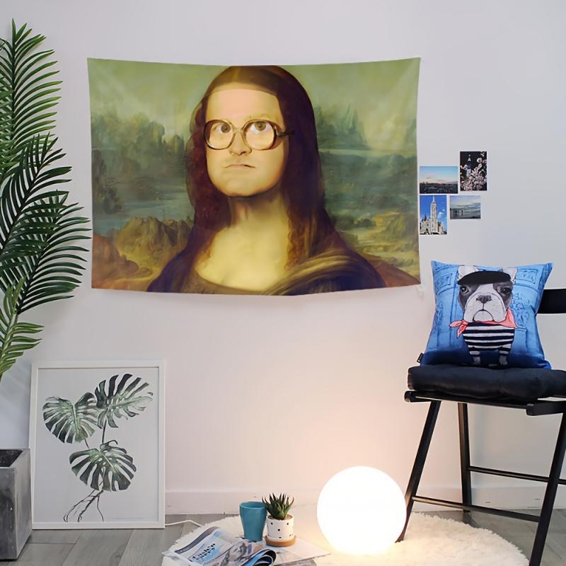 VIKAMA Funny Portrait Tapestry Hilarious Parody Design Perfect For Humorous Decor Bedroom Wall Styling and Photo Backdro