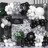 White Balloons Garland Arch Kit Black Silver Confetti Balloon Wedding Anniversary Proposal Marriage Birthday Party Decoration