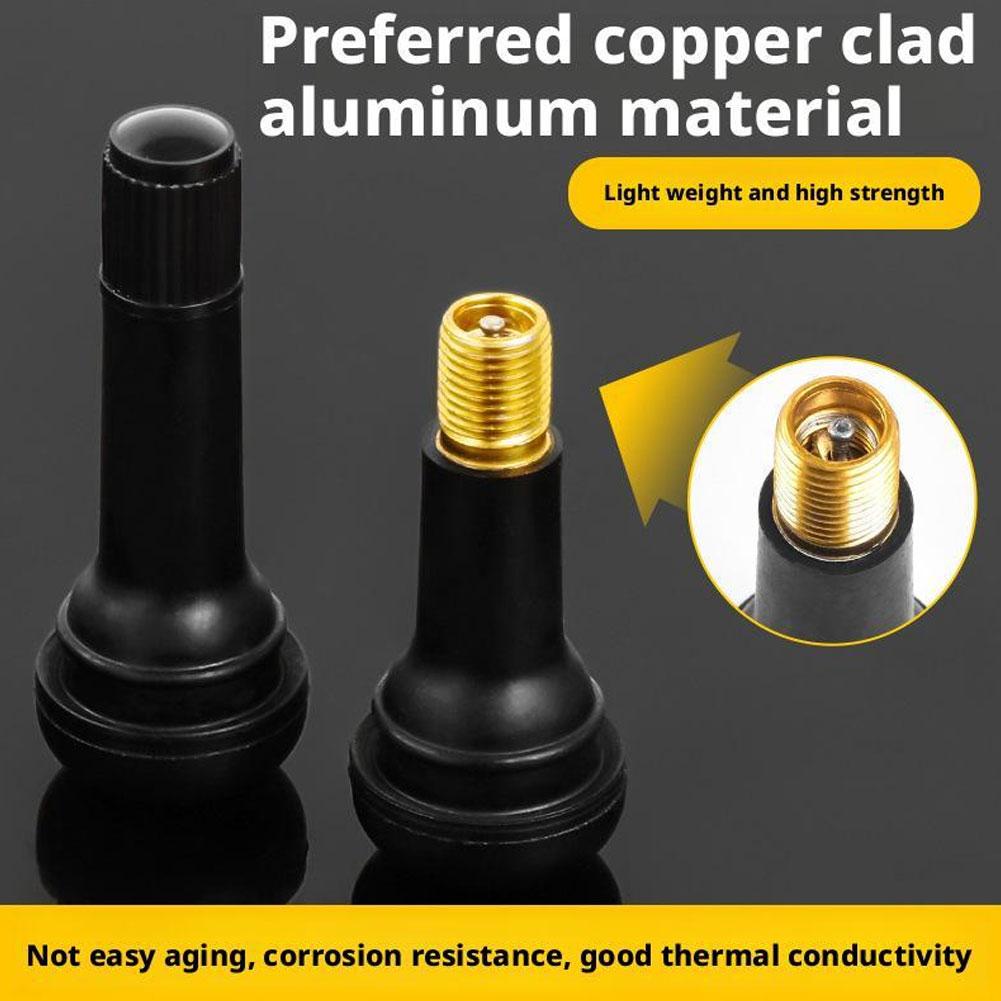 TR413 TR414 Tire Valve Stems 10Pcs Tubeless Car Tire Caps Rubber Valves Valve With Replacement Dust Tire Snap-in Y3C7