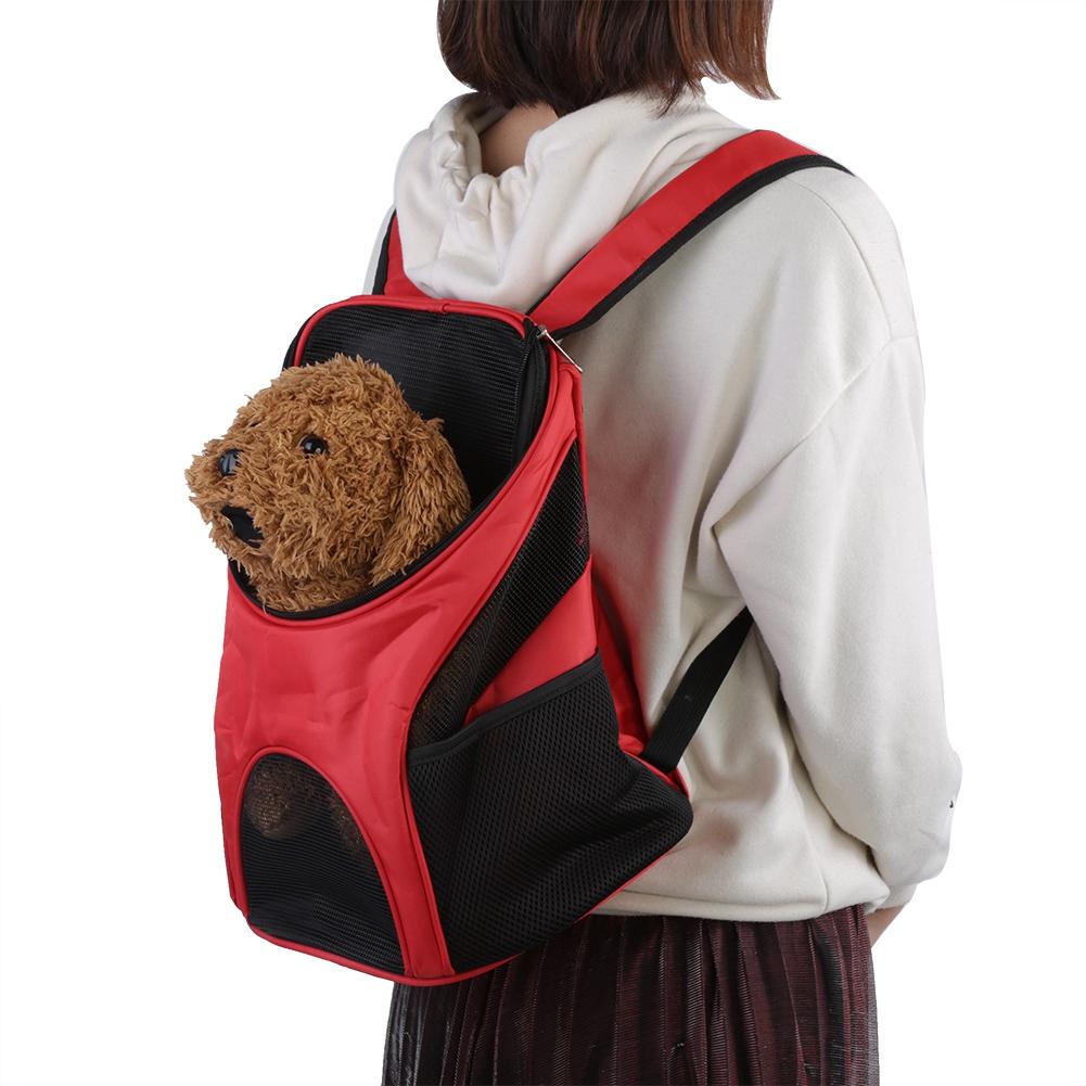 Portable Dog Cat Pet Double Shoulder Carrier Bag Backpack Breathable Mesh Travel Outdoor Blue