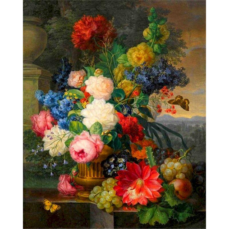 CHENISTORYNO Flower Picture Diy Painting By Numbers Kits Acrylic Canvas Painting Drawing Coloring By Numbers For Adults Diy Gift