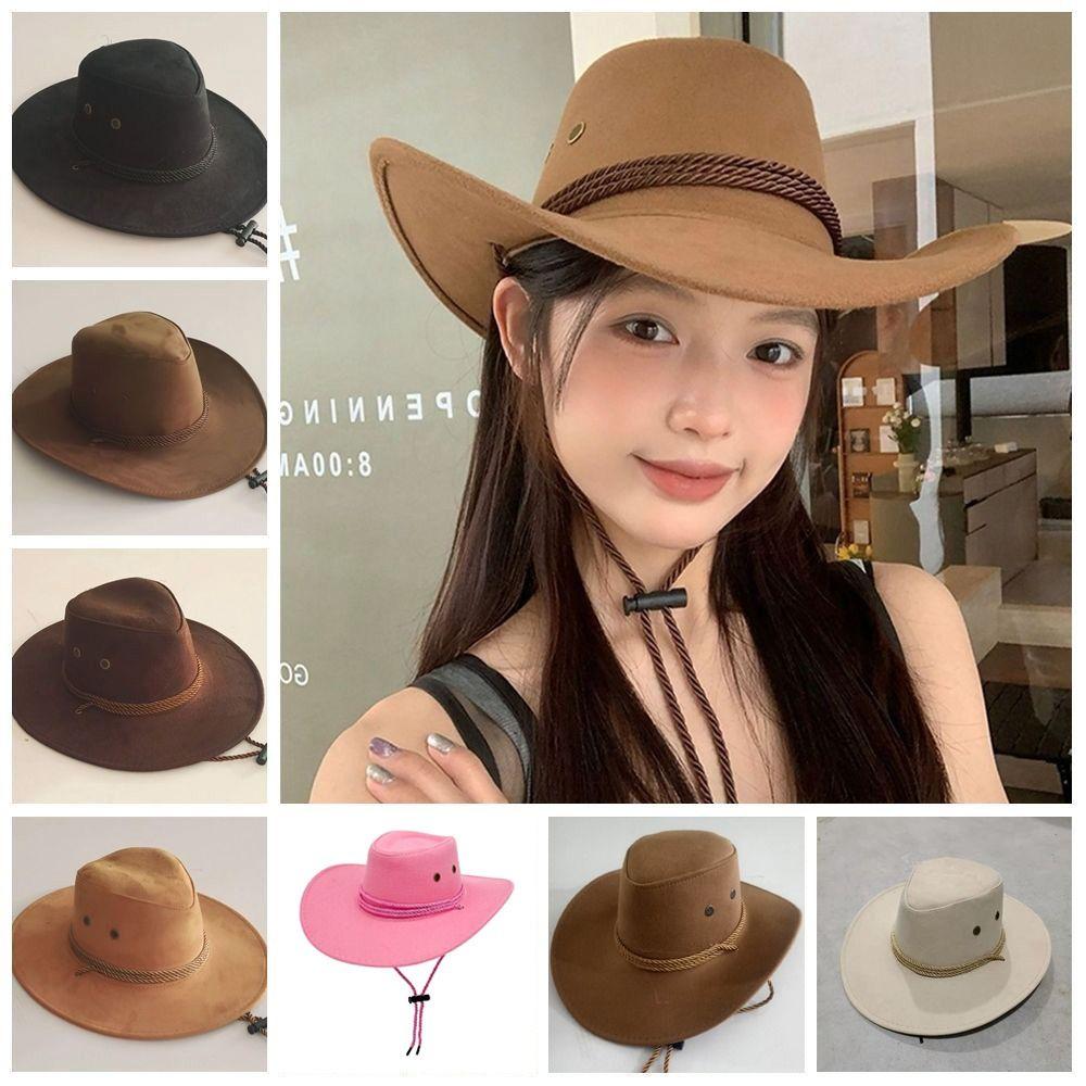 Sommer Sonnenhut mit breiter Krempe Strandkappe Sonnenschutzkappe Eleganter Western Cowboyhut Männer/Männlich