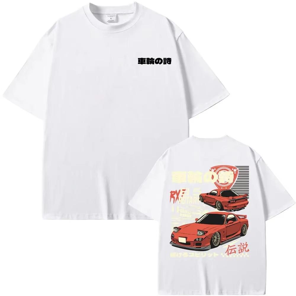 Tricou Anime Initial D Drift AE86 Imprimare Față-Verso RX-7 R34 Skyline GTR JDM Bărbați Vintage Harajuku Tricouri Supradimensionate