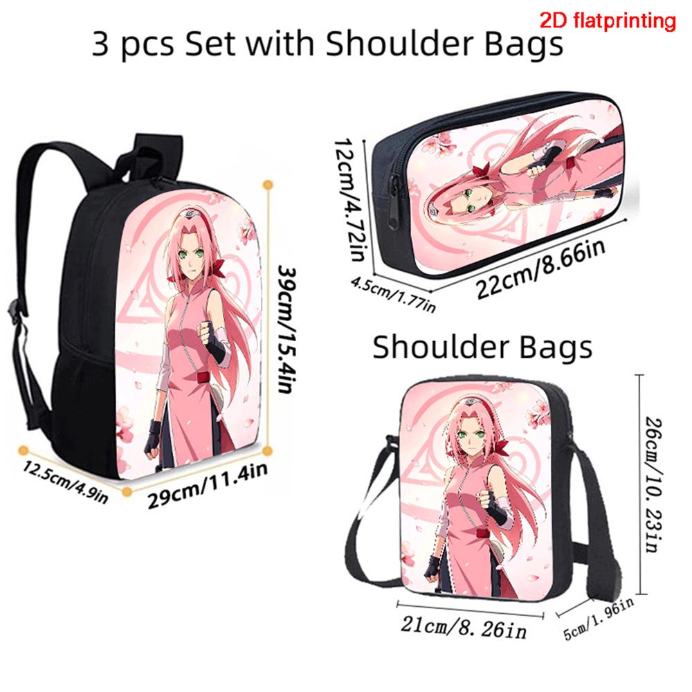 NARUTO Anime Youth Sling Carry Tote, Adjustable Straps & Closure, Light Durable Shoulder Bag, Daily School Bag Boys & Girls Ages 6-11