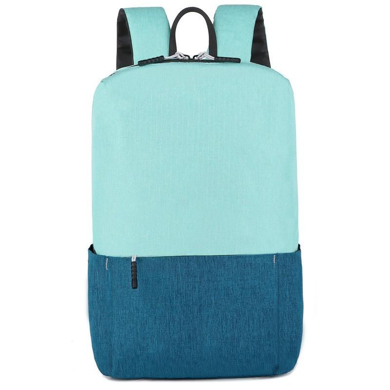 Outdoor Color Blocking Schoolbag Zipper Backpack Portable Bicycle Commuter Bag