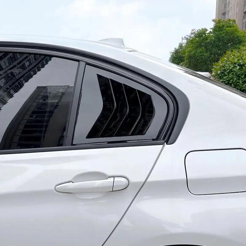 For BMW 3 Series Sedan F30 318i 320i 325i 2013-2019 Car Rear Louver Window Side Shutter Cover Trim Sticker Vent Scoop ABS Carbon