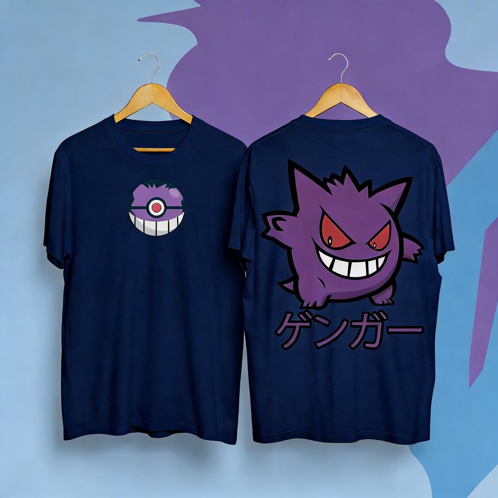 Oversized Pokemon Gengar Graphic T Shirt Men Women Cotton Short Sleeve Tee Streetwear 2026 Summer Cartoon Print Casual Tops Y2k
