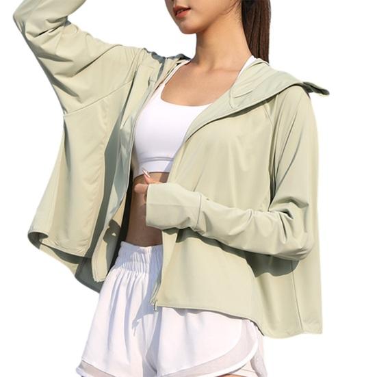 Veste à capuche de protection solaire pour femme, légère, manches longues, t-shirt solaire, fermeture éclair intégrale, veste athlétique avec poches pour la randonnée en extérieur