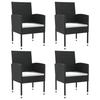 VidaXL Ensemble à Manger de Jardin 5 pcs, Chaises et Table à Dîner, Meubles de Terrasse Patio Extérieur, Moderne, Noir 3203308