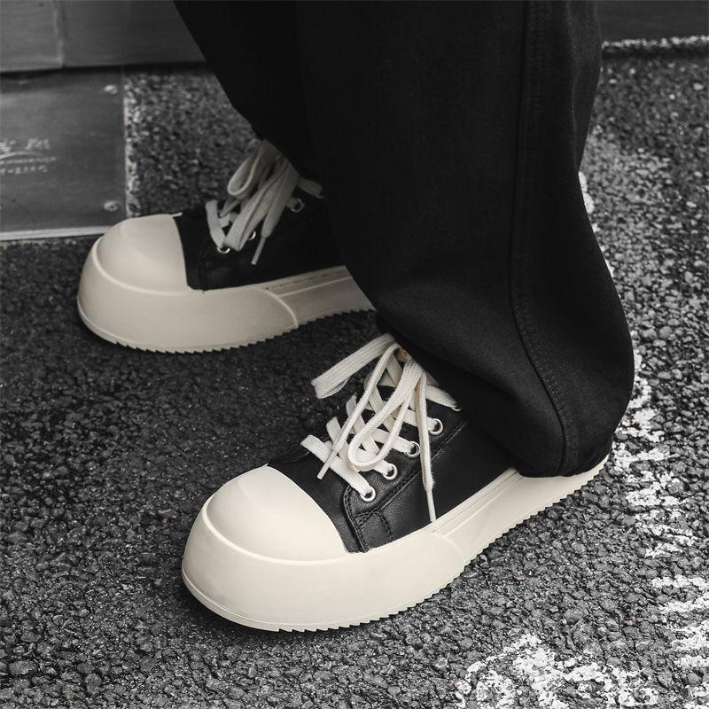 

Пара повседневной обуви, универсальный британский стиль, обувь с большой головой, мужские и женские модные кеды на платформе, летняя кожаная обувь, стиль академии 40 women s