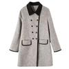 Autumn Winter Coat Women Double-sided Wool Jacket Vintage Long Outwear Button Elegant Mujer Thick Windbreaker