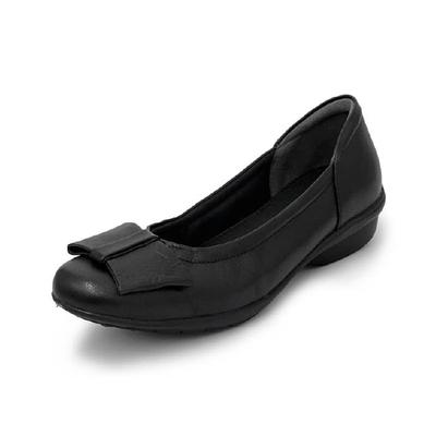 Airy Step 059-3552 Damskie płaskie czółenka, wygodne baleriny, niski obcas, szerokość 3E (Czarny, Rozmiar 23,5 cm)