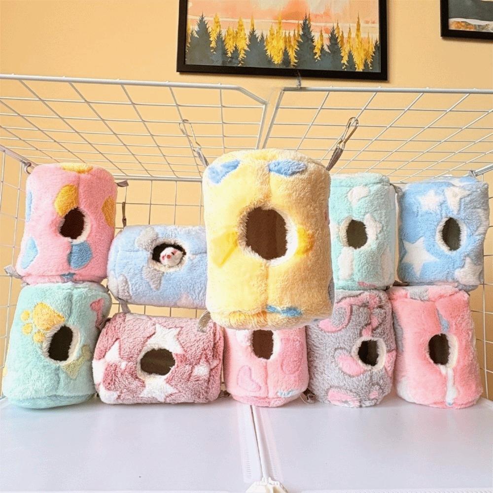 Warm Pet Sleeping Bag Velvet Plush Squirrel Beds Comfort Hamster Hanging Bed  Cage Accessories
