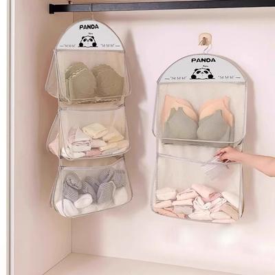 Durable 2/3Layer Underwear Storage Bag Large Capacity Multi-layer Socks Hanging Bag with Hanger Wardrobe Organizer