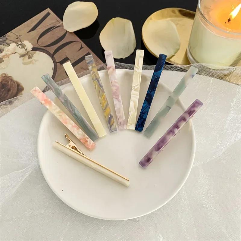 1PCS Fashion Alligator Clips Acetate Zinc Alloy Hair Clips Simple Rectangle Hair Clips Headwear Woman Hair Accessories