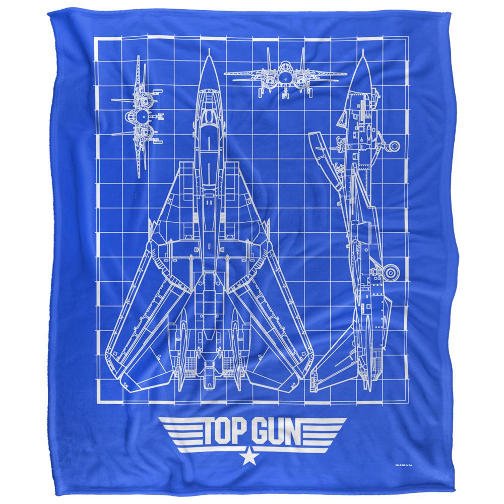 Top Gun Fighter Jet Blueprint Blanket
