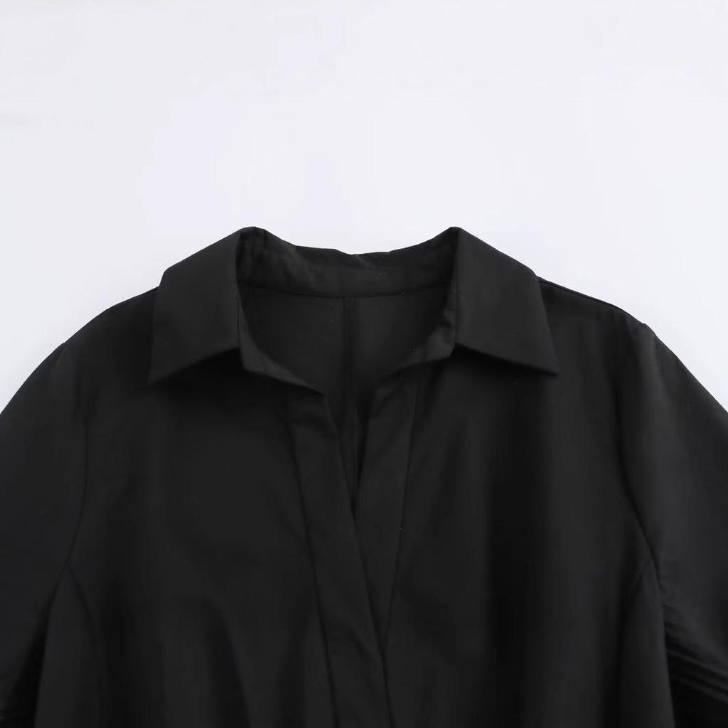 2024 Autumn Women's European & American Style Polo Collar Long Sleeve Dress