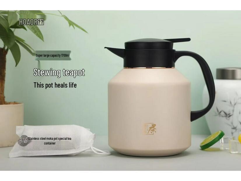 HOAOR Insulated Stainless Steel Tea Pot with Filter