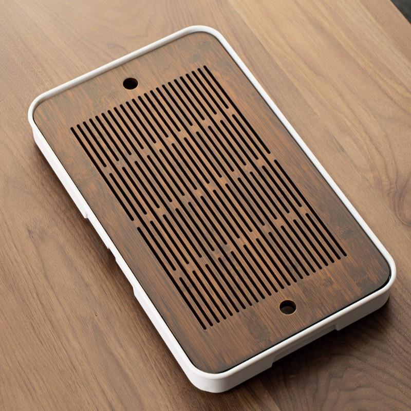1Pcs Portable Bamboo Tea Tray Small Household Simple Kung Fu Set Drainage Storage Dry and Wet Dual Use