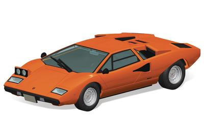 Aoshima Bunka Kyozai The Snap Kit Series Lamborghini Countach LP400 Orange Plastic Model Kit (AOSHIMA) 1/32 Pre-Colored 20-C