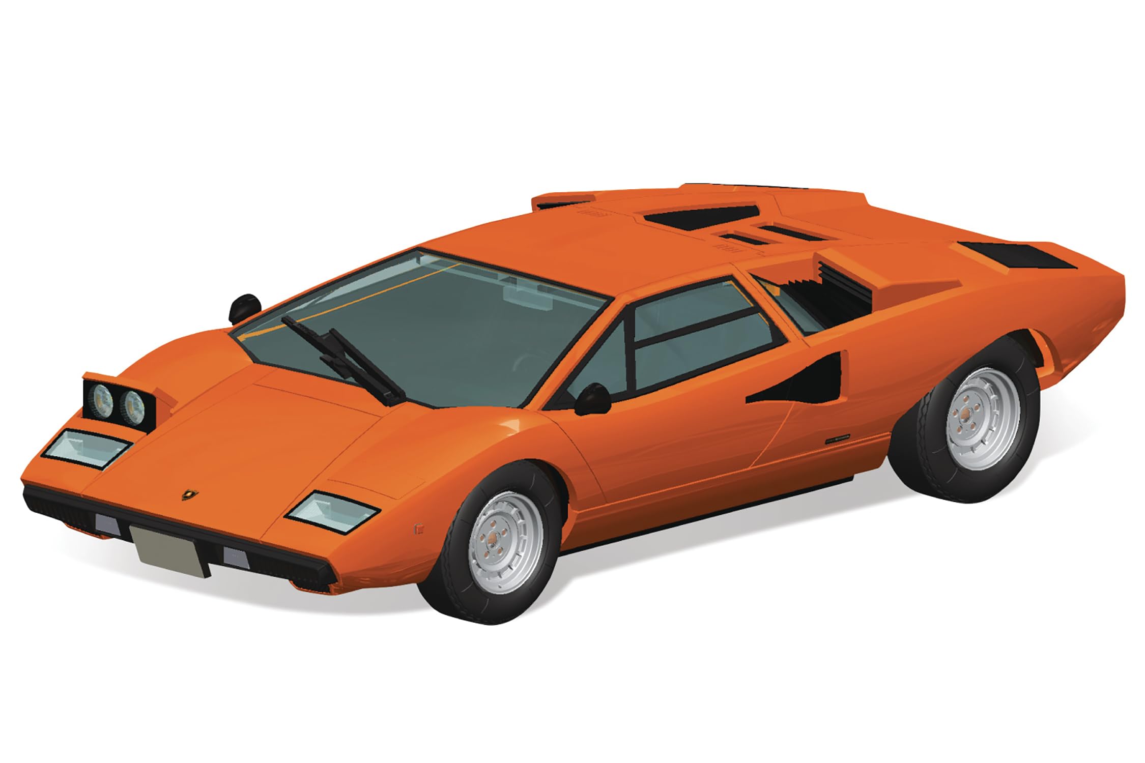 

Aoshima Bunka Kyozai The Snap Kit Series Lamborghini Countach LP400 Orange Plastic Model Kit (AOSHIMA) 1/32 Pre-Colored 20-C оранжевый