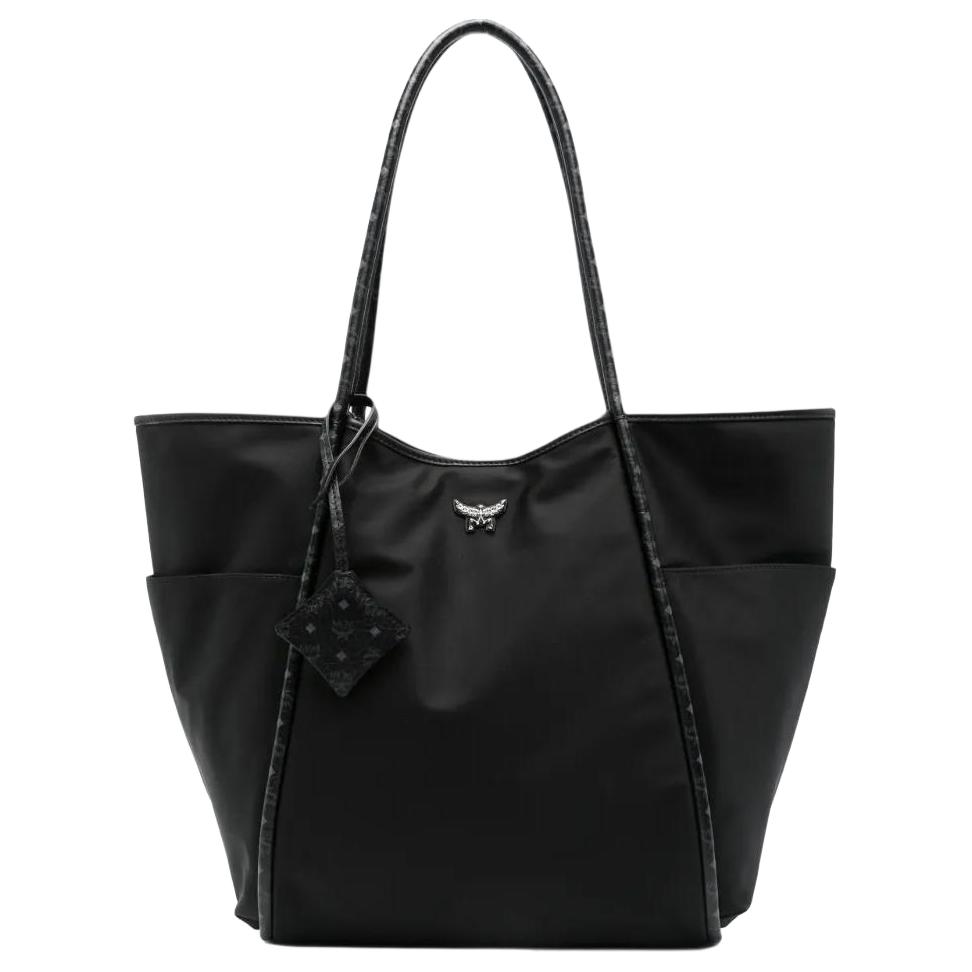 MCM Ensi En Aren Brand Logo Recycled Polyester Tote Shoulder Bag Women bags Black MWPFATA01BK001
