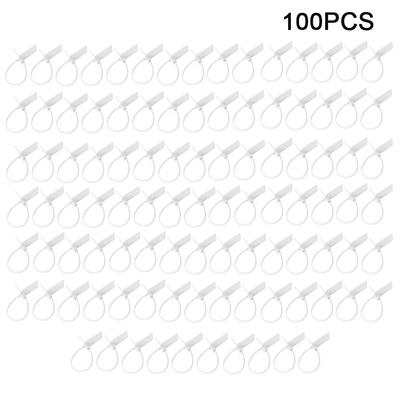 100pcs Anti Theft Disposable Label Cable Tie Identification Mark Signs Self Locking Ties(White )