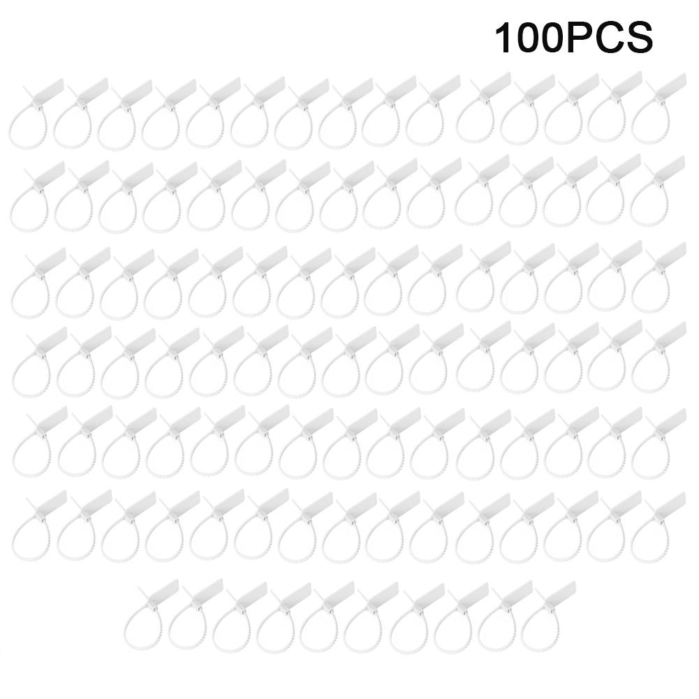 

100pcs Anti Theft Disposable Label Cable Tie Identification Mark Signs Self Locking Ties(White ) білий