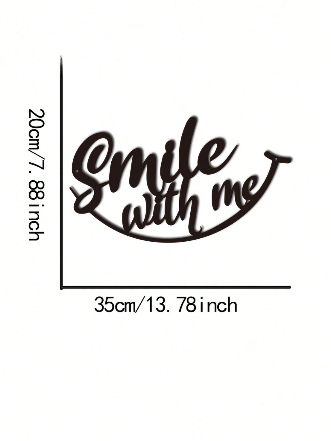 PC Positive Affirmation Iron Wall Art  Smile With Me  Black Metal Sign Distressed Finish Uplifting Decor Gift (Multicolor,TY4778-01)