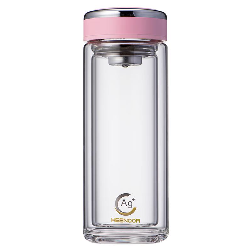 Heenoor Antibacterial Double-Layer Glass Tea Infuser Bottle 270mL