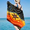 Sunrise Australian Indigenous Art Beach Towel, Super Soft Microfiber, Gift for Her/Him, Birthday, for Pool, Beach, Travel, Home Decor Fan Gifts