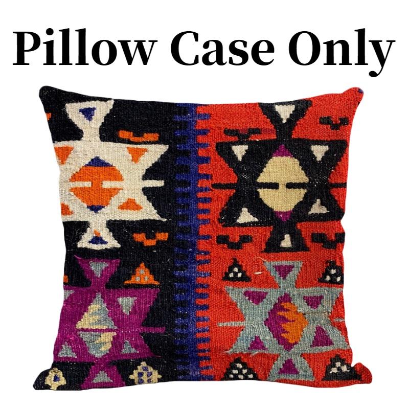 Bohemian Kilim Style Linen Pillow Cover 45x45cm For Home Dcor