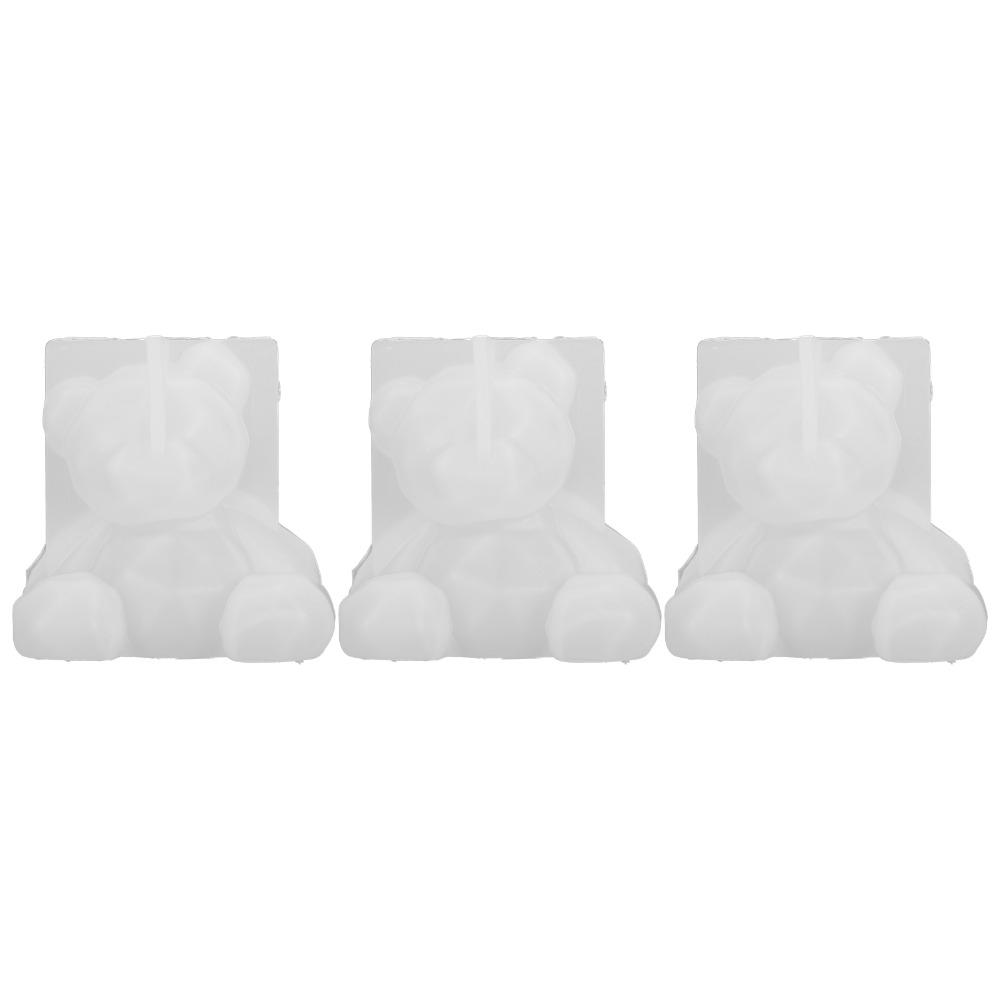 3pcs 3D Shape Bear Resin Mould Food-Grade Silicone Bear Candy Mould 3D Bear Mould  Candle Making