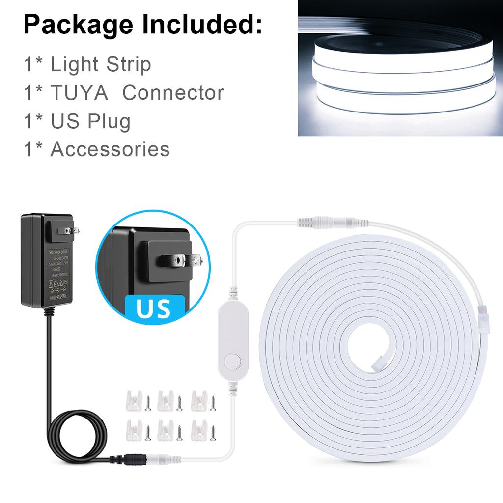 Tuya Smart Home Neon Silica Gel Tape 24V COB LED Strip Light WiFi APP Control Room Backlight Decor work with Alexa Google Home