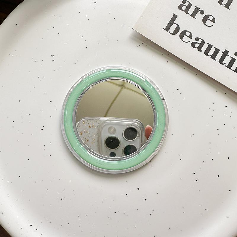 Magsafe Solid Color Magnetic Suction Transparent Mobile Phone Airbag Bracket Base Diy Mirror Portable Makeup Mirror Simple Refrigerator Sticker