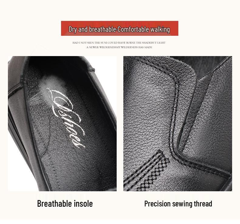 Autumn Flat Soft Sole Genuine Leather Non-Slip Shoes for Women - Comfortable Plus Size 801316