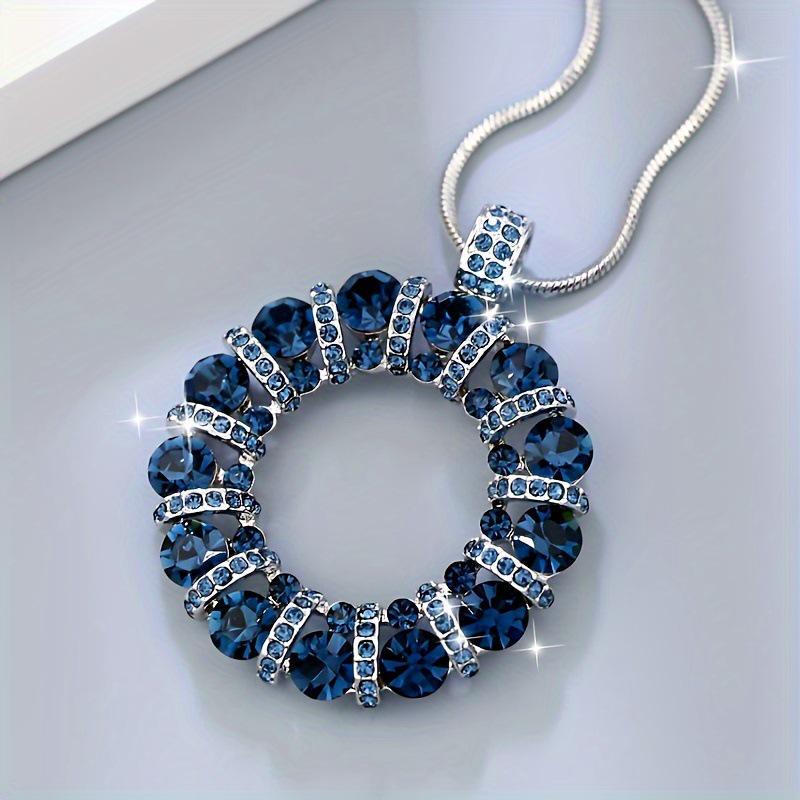 Korean Style Bling Rhinestone Pendant Sweater Chain Necklace for Women - Elegant and Versatile Autumn/Winter Accessory