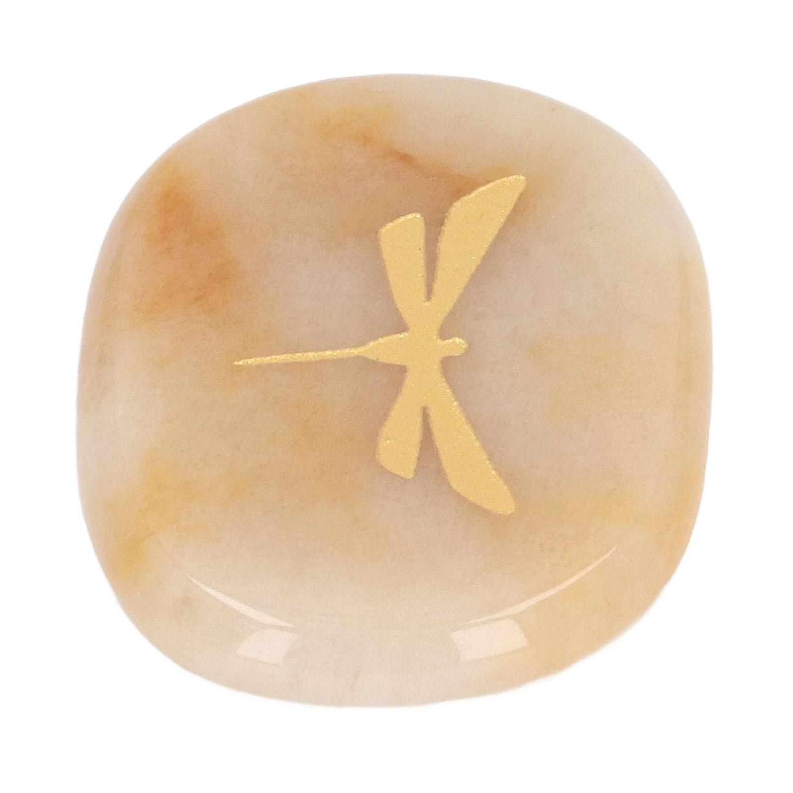 

Камень для беспокойства для большого пальца Натуральный кристалл Золотая стрекоза Резьба по поверхности Расслабляющий и успокаивающий Камень баланса