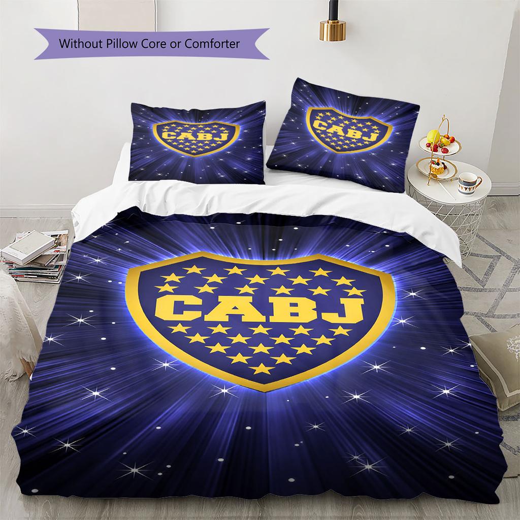 Club Atlético Boca Juniors Pattern Bedding,Quilt Set Quilt Cover Pillowcase Home Birthday Gift(1 * duvet cover + 2 * pillowcase, without core)