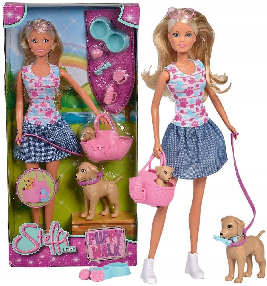 LALKA STEFFI NA SPACERZE Z PSAMI 2708